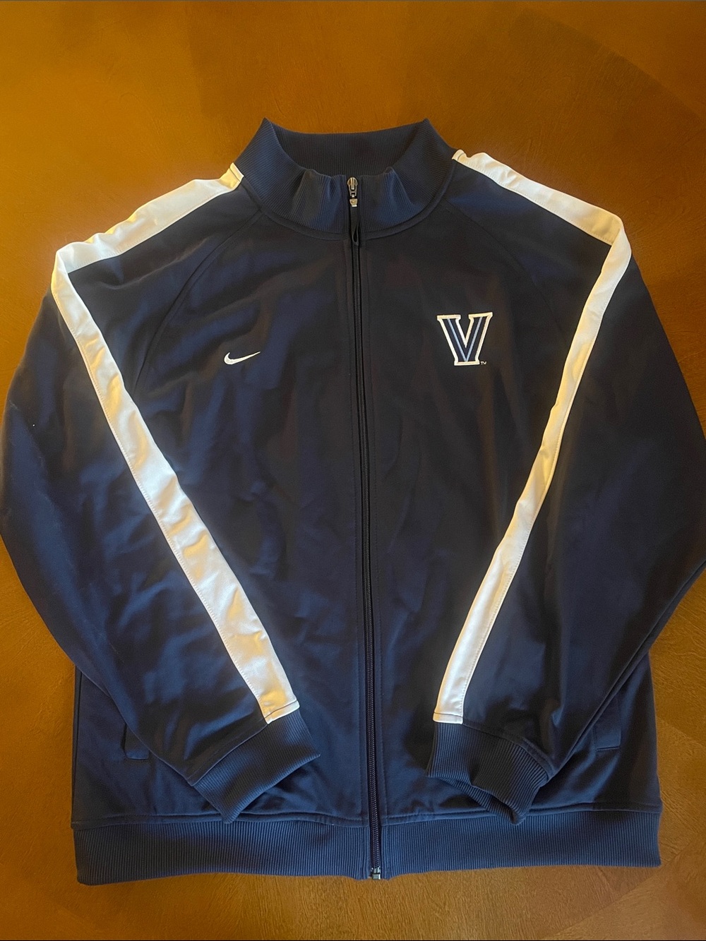 Nike Navy and White Villanova Track Jacket